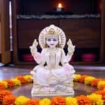 Handcrafted Maa Lakshmi Marble Statue for Home/ Temple/ Gifting