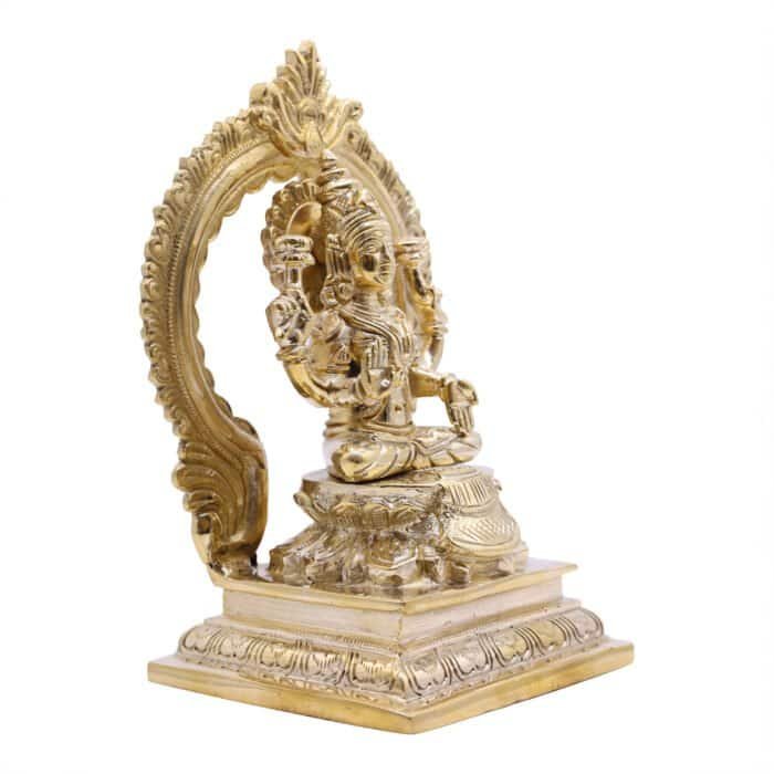 Handcrafted Panch Dhatu Idol of Goddess Lakshmi for Home/ Temple/ Gifting - Image 3
