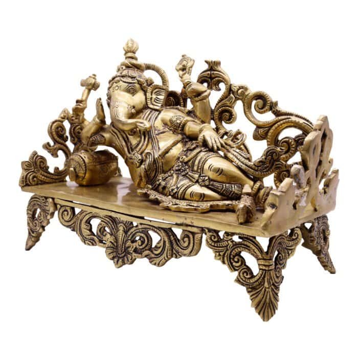 Beautifully Handcrafted Large Ganesha idol in a reclining pose for Home/ Office/ Gifting - Image 2
