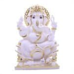 Exquisite Handcrafted Marble Ganesha/Ganpati Idol 20cm for Temple/ Gifting - Image 2