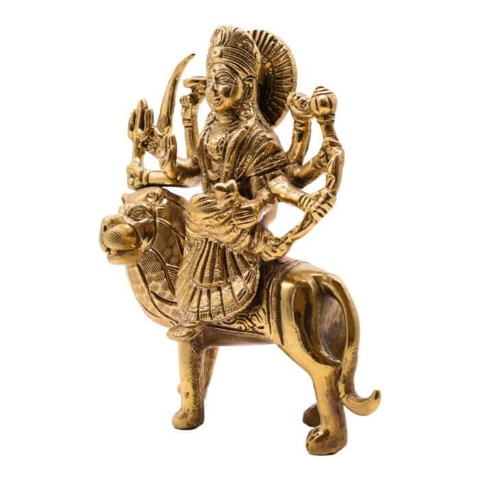 Handcrafted Maa Durga Large Brass Idol for Home Decor/ Gifting/ Office/ Temple - Image 3