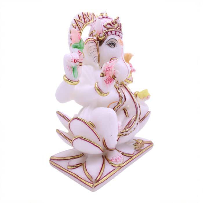 Handcrafted Ganesha/Ganpati Marble Idol 18cm for Home Temple, Gifting - Image 4