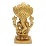 Handcrafted Brass Idol of Lord Vishnu on Sheshnaag for Home/ Temple/ Gifting - Image 3