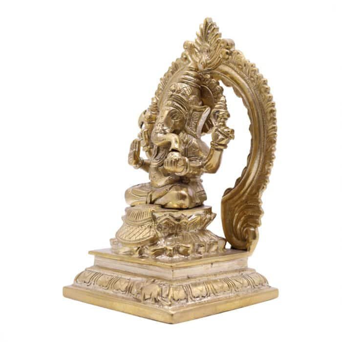 Handcrafted Panch Dhatu Ganesha/Ganpati idol perfect for home/ office/ gifting - Image 3