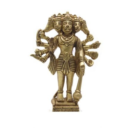 Handcrafted Panchmukhi Hanuman Idol in Brass for Office/ Home Decor/ Gifting