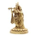 Handcrafted Brass Radha Krishna Idol in Standing Pose for Gifting/ Temple/ Home