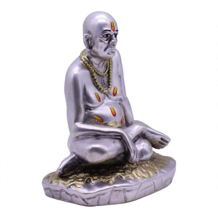 Swami Samarth Idol in Silver & Gold Accents for Home/ Office/ Car - Image 3