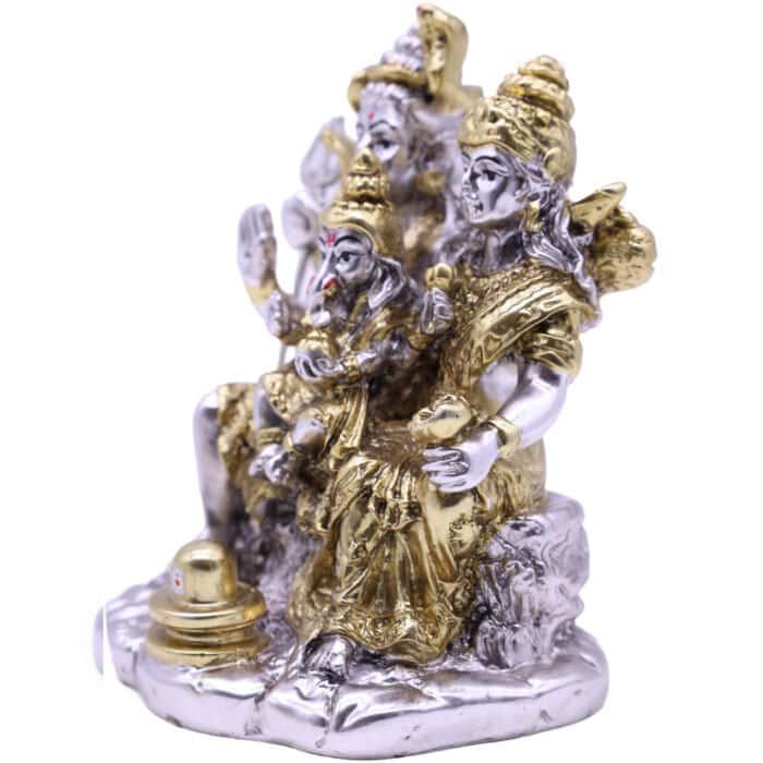 Shiv Parivar Idol in Gold & Silver for Car/ Temple/ Home/ Office - Image 4