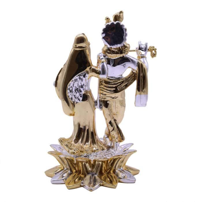 Fiber Radha Krishna Idol in Gold for Car/ Gifting/ Home - Image 4
