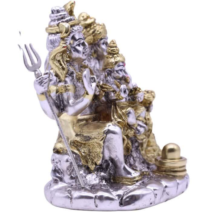 Shiv Parivar Idol in Gold & Silver for Car/ Temple/ Home/ Office - Image 3