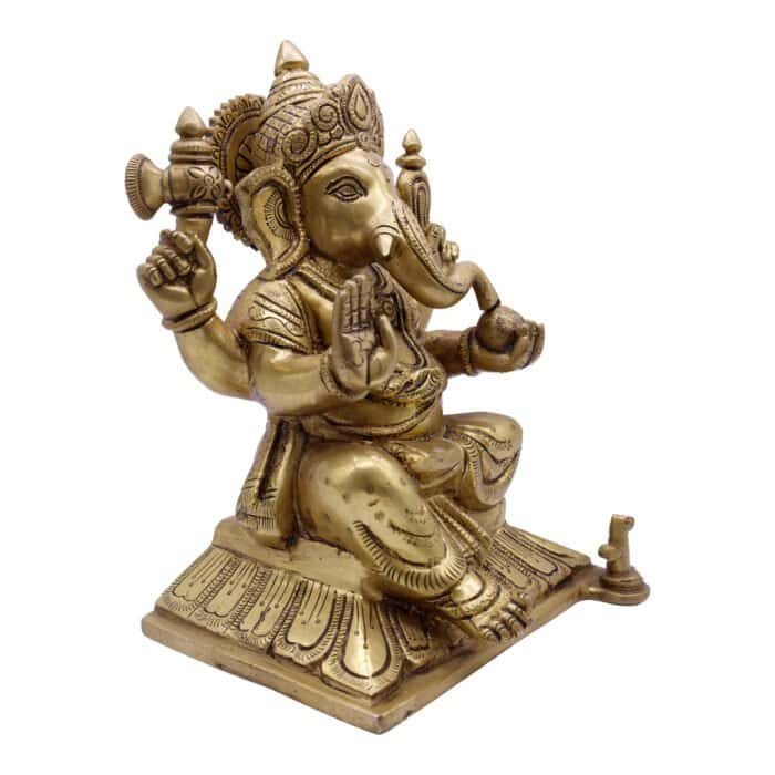 Elegant Handcrafted Brass Ganesha/Ganpati for Temple/ Office/ Gifting - Image 5