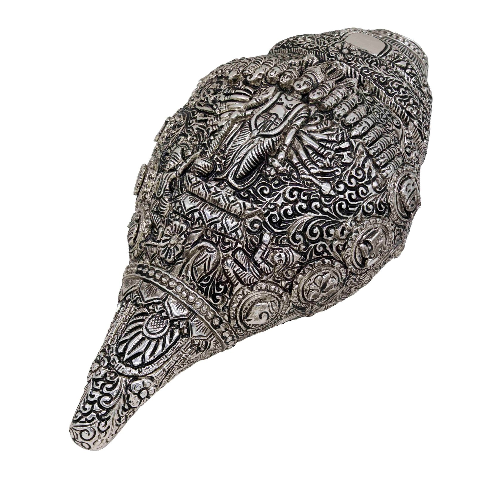 1050859 Handcrafted Dahsvtaar Shankh in Silver/Gold, perfect for Home Decor, Tample & Gifting - Image 1