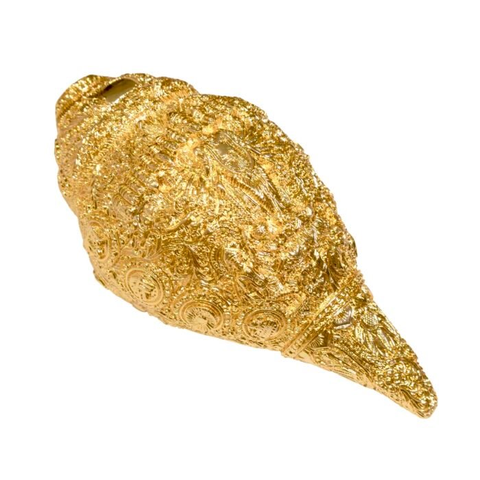 Handcrafted Dahsvtaar Shankh in Silver/Gold, perfect for Home Decor, Tample & Gifting - Image 3