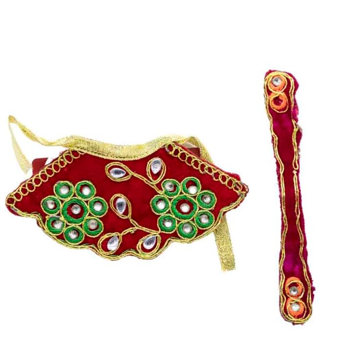 FANCY JARI FLOWER LEHANGA PATKA SET D94 - Image 3