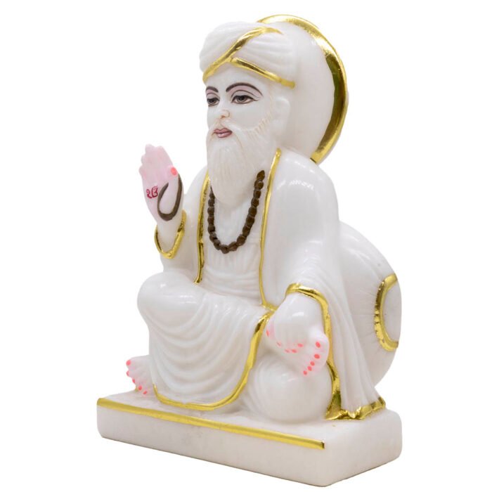 White statue with gold accents