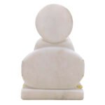 White marble statue with gold accents