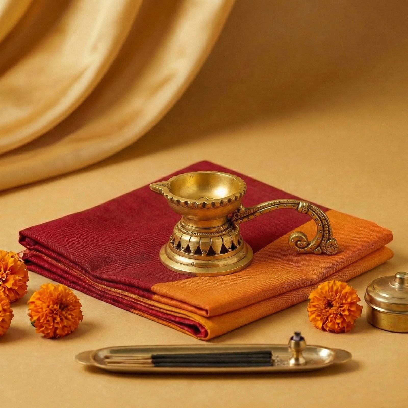 1053104 BR DIYA WITH HANDLE - Image 1