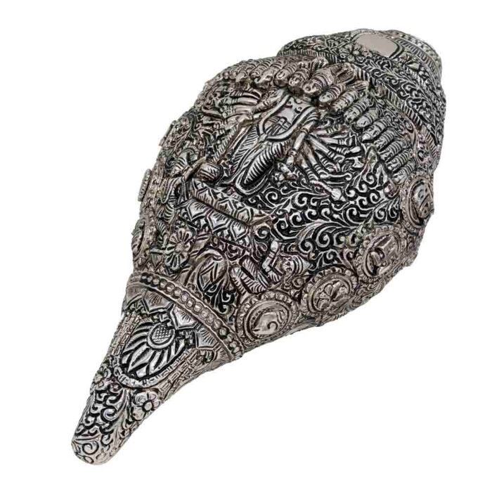 Handcrafted Dahsvtaar Shankh in Silver/Gold, perfect for Home Decor, Tample & Gifting - Image 7