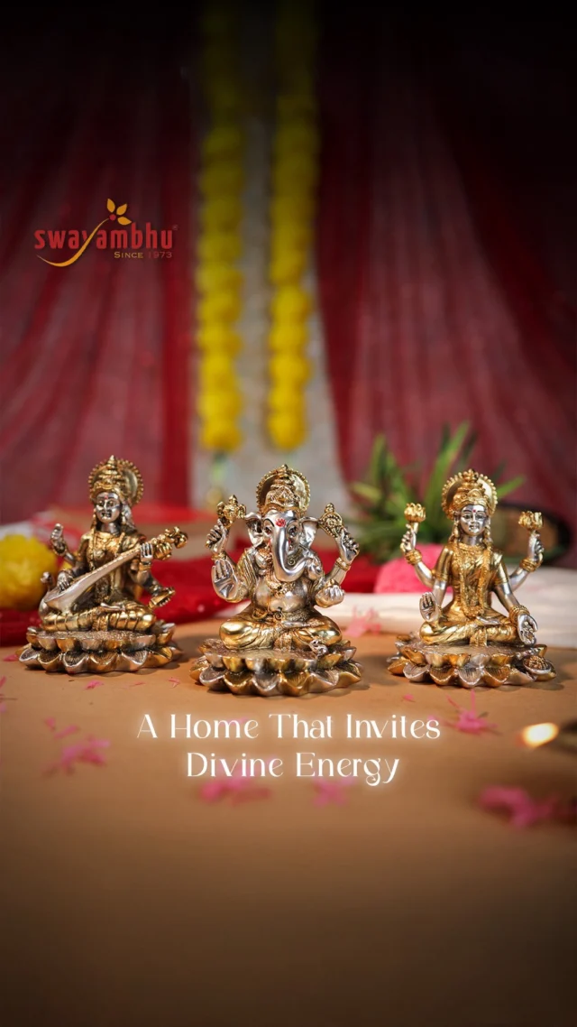 Every Diwali, we decorate our homes and light diyas to welcome prosperity…
But what if this year, it wasn’t just about rituals but about inviting deeper meaning into your space? ✨

The sacred trio from Swayambhu Ganesh, Lakshmi, and Saraswati each carries a blessing we all hope to embrace:
🌿 Ganesh to clear new paths and beginnings.
💫 Lakshmi to bring wealth, joy, and harmony.
📚 Saraswati to guide our thoughts, wisdom, and growth.

Together, they transform a home into a space of peace, purpose, and positive energy a place where blessings don’t just visit, they stay. 🪔

✨ Make this Diwali more than a celebration bring home these divine intentions with Swayambhu and start your new year with blessings that last.

#Swayambhu #Diwali2025 #DivineBeginnings #FestiveHome #GaneshLakshmiSaraswati #BlessedHome #DiwaliDecor #SpiritualLiving #DiwaliVibes #HomeWithPurpose #FestiveFeels #BringHomeBlessings #AuspiciousStart #DiwaliGifting #SacredSpaces